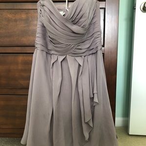 David’s Bridal smoky purple bridesmaid dress